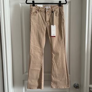 Q2 Tan Flare jeans